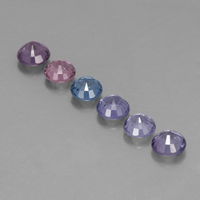 캐럿 천연 멀티컬러 스피넬 보석, 라운드 컷, 4.54 mm, VVS-VS
