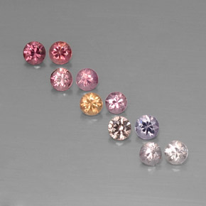 캐럿 천연 멀티컬러 스피넬 보석, 라운드 컷, 3.01 mm, VVS-VS