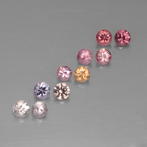 캐럿 천연 멀티컬러 스피넬 보석, 라운드 컷, 3.01 mm, VVS-VS