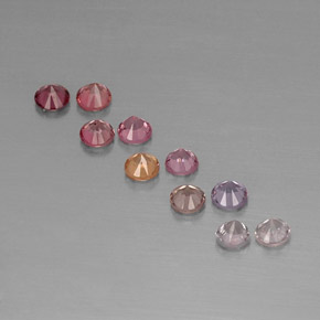캐럿 천연 멀티컬러 스피넬 보석, 라운드 컷, 3.01 mm, VVS-VS