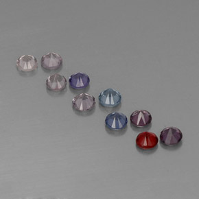 캐럿 천연 멀티컬러 스피넬 보석, 라운드 컷, 3.12 mm, VVS-VS