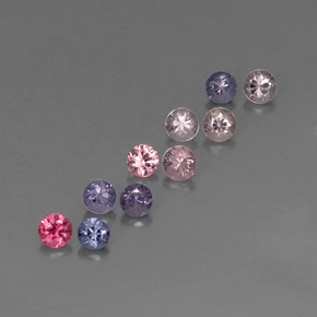캐럿 천연 멀티컬러 스피넬 보석, 라운드 컷, 2.97 mm, VVS-VS