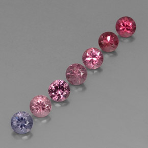 캐럿 천연 멀티컬러 스피넬 보석, 라운드 컷, 4.37 mm, VVS-VS