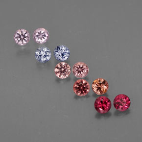 캐럿 천연 멀티컬러 스피넬 보석, 라운드 컷, 2.77 mm, VVS-VS