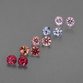 캐럿 천연 멀티컬러 스피넬 보석, 라운드 컷, 2.77 mm, VVS-VS