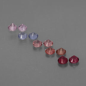캐럿 천연 멀티컬러 스피넬 보석, 라운드 컷, 2.77 mm, VVS-VS