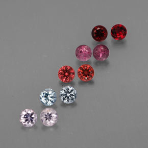 캐럿 천연 멀티컬러 스피넬 보석, 라운드 컷, 2.77 mm, VVS-VS