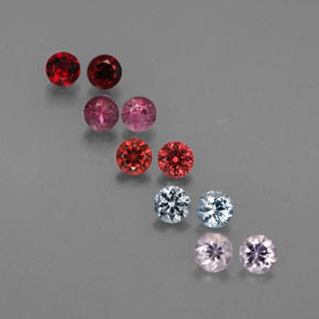 캐럿 천연 멀티컬러 스피넬 보석, 라운드 컷, 2.77 mm, VVS-VS