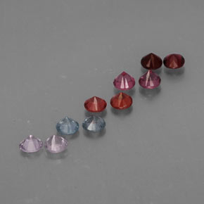 캐럿 천연 멀티컬러 스피넬 보석, 라운드 컷, 2.77 mm, VVS-VS