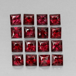 캐럿 천연 레드 스피넬 보석, 스퀘어, 3.2×3.1 mm, VVS-VS