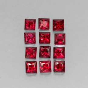 캐럿 천연 레드 스피넬 보석, 스퀘어, 3.1×3.1 mm, VVS-VS