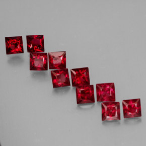 캐럿 천연 레드 스피넬 보석, 스퀘어, 3.1×3 mm, VVS-VS