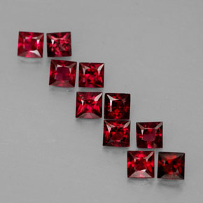 캐럿 천연 레드 스피넬 보석, 스퀘어, 3.1×3.1 mm, VVS-VS