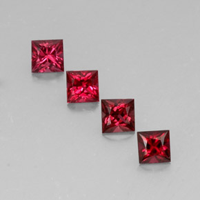 캐럿 천연 레드 스피넬 보석, 스퀘어, 4×4 mm, VVS-VS