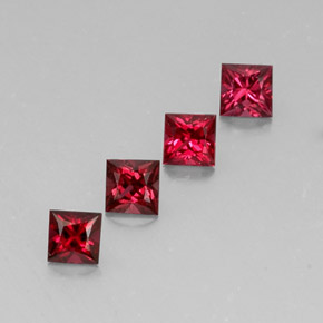 캐럿 천연 레드 스피넬 보석, 스퀘어, 4×4 mm, VVS-VS