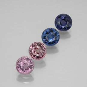 캐럿 천연 멀티컬러 스피넬 보석, 라운드 컷, 5.08 mm, VVS-VS
