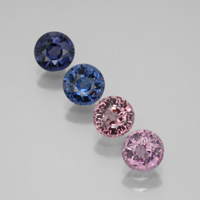 캐럿 천연 멀티컬러 스피넬 보석, 라운드 컷, 5.08 mm, VVS-VS