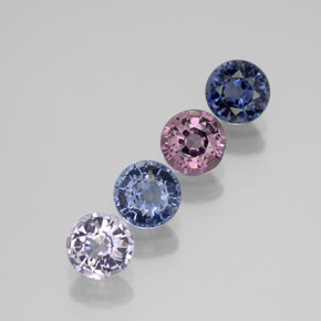 캐럿 천연 멀티컬러 스피넬 보석, 라운드 컷, 4.69 mm, VVS-VS