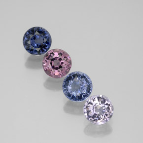 캐럿 천연 멀티컬러 스피넬 보석, 라운드 컷, 4.69 mm, VVS-VS