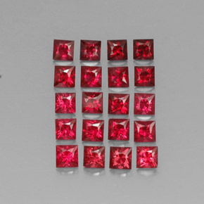 캐럿 천연 레드 스피넬 보석, 스퀘어, 2.6×2.6 mm, VVS-VS
