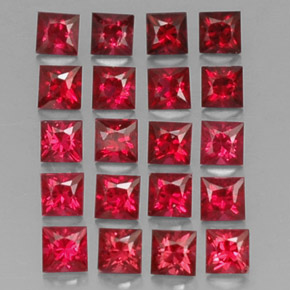 캐럿 천연 레드 스피넬 보석, 스퀘어, 2.6×2.6 mm, VVS-VS
