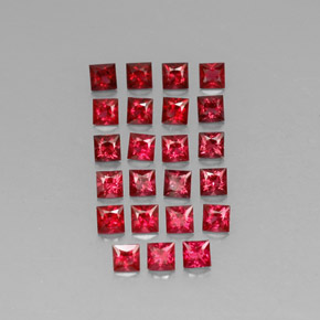 캐럿 천연 레드 스피넬 보석, 스퀘어, 2.6×2.6 mm, VVS-VS