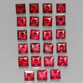 캐럿 천연 레드 스피넬 보석, 스퀘어, 2.6×2.6 mm, VVS-VS
