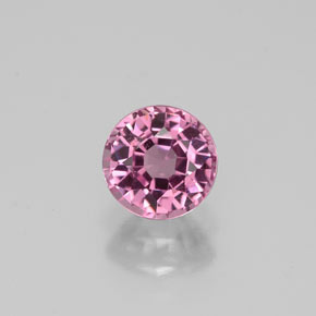 0.87캐럿 천연 보랏빛 핑크 스피넬, 라운드 컷, 5.41 mm, VVS-VS