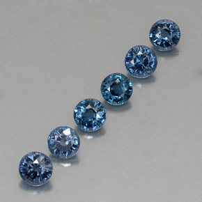 캐럿 천연 블루 스피넬 보석, 라운드 컷, 3.56 mm, VVS-VS