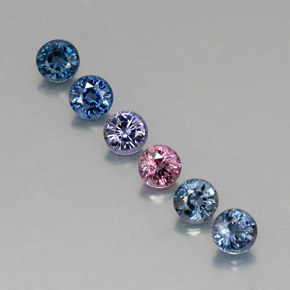 캐럿 천연 멀티컬러 스피넬 보석, 라운드 컷, 4.20 mm, VVS-VS