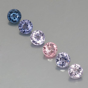 캐럿 천연 멀티컬러 스피넬 보석, 라운드 컷, 4.52 mm, VVS-VS