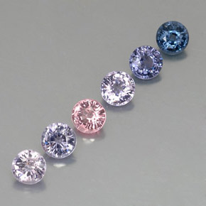 캐럿 천연 멀티컬러 스피넬 보석, 라운드 컷, 4.52 mm, VVS-VS