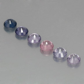 캐럿 천연 멀티컬러 스피넬 보석, 라운드 컷, 4.52 mm, VVS-VS