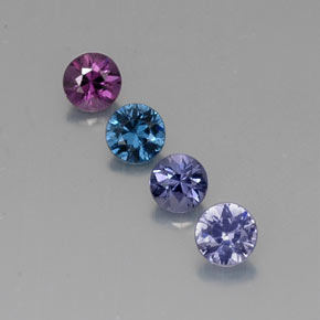 캐럿 천연 멀티컬러 스피넬 보석, 라운드 컷, 4.17 mm, VVS-VS