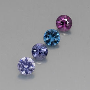 캐럿 천연 멀티컬러 스피넬 보석, 라운드 컷, 4.17 mm, VVS-VS