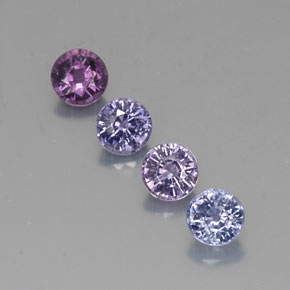 캐럿 천연 멀티컬러 스피넬 보석, 라운드 컷, 4.34 mm, VVS-VS
