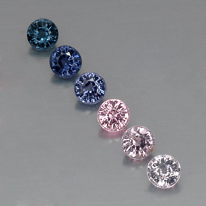 캐럿 천연 멀티컬러 스피넬 보석, 라운드 컷, 3.88 mm, VVS-VS