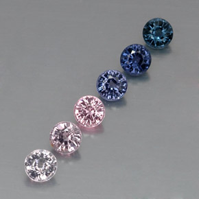 캐럿 천연 멀티컬러 스피넬 보석, 라운드 컷, 3.88 mm, VVS-VS