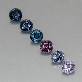 캐럿 천연 멀티컬러 스피넬 보석, 라운드 컷, 4.39 mm, VVS-VS