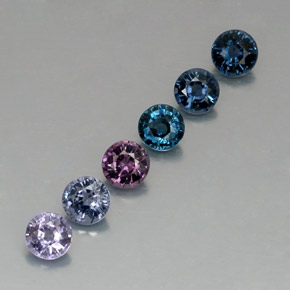 캐럿 천연 멀티컬러 스피넬 보석, 라운드 컷, 4.39 mm, VVS-VS