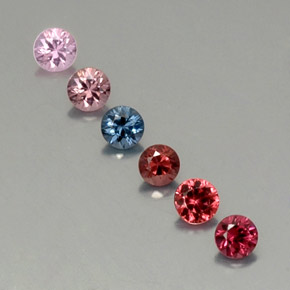 캐럿 천연 멀티컬러 스피넬 보석, 라운드 컷, 3.31 mm, VVS-VS