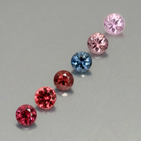 캐럿 천연 멀티컬러 스피넬 보석, 라운드 컷, 3.31 mm, VVS-VS