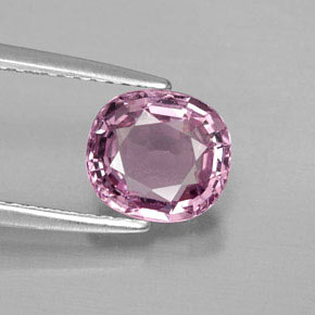 1.78캐럿 천연 보랏빛 핑크 스피넬, 쿠션 컷, 7.6×6.8 mm, VS
