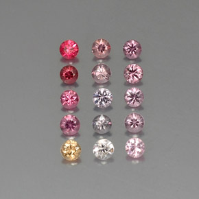 캐럿 천연 멀티컬러 스피넬 보석, 라운드 컷, 2.72 mm, VVS-VS