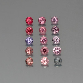 캐럿 천연 멀티컬러 스피넬 보석, 라운드 컷, 2.58 mm, VVS-VS