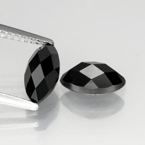 캐럿 천연 검정색 스피넬 보석, 마퀴즈, 8.1×4.1 mm, 불투명체