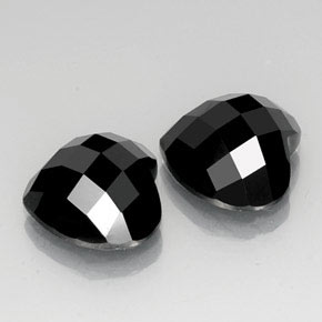 14.36캐럿 천연 검정색 스피넬 보석, 하트 모양, 12.1×11.9 mm, 불투명체
