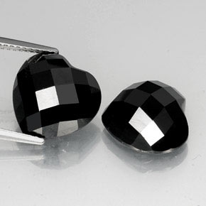 13.94캐럿 천연 검정색 스피넬 보석, 하트 모양, 12.1×11.6 mm, 불투명체