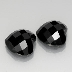 13.94캐럿 천연 검정색 스피넬 보석, 하트 모양, 12.1×11.6 mm, 불투명체