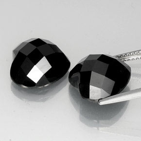 13.94캐럿 천연 검정색 스피넬 보석, 하트 모양, 12.1×11.6 mm, 불투명체
